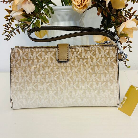 Michael Kors Wallet Jet Set Large Ombré Signature Logo Wristlet Husk - Picture 2 of 4